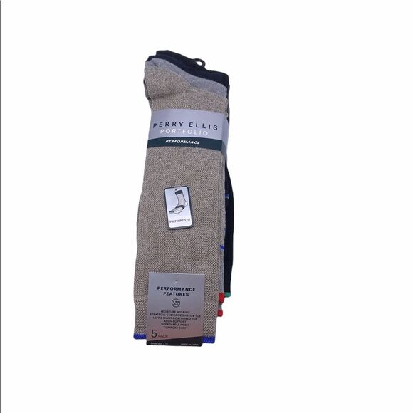 Perry Ellis Portfolio Socks 5 Pack - Picture 1 of 3